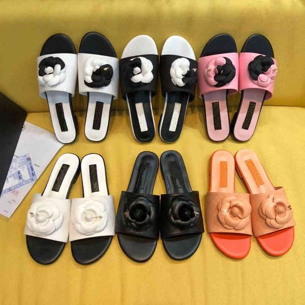 

xiaoxiangfeng mountain sandals camellia slippers women's summer thick heel flat bottomed round head wear flip flops outside, Black