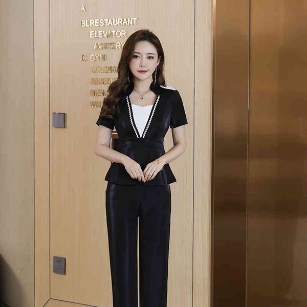 

party dresses el front dk women's clothing technician massage foot bath ktv work profional pants suit, Black