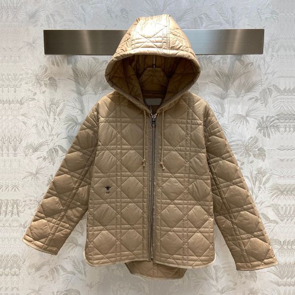 

womens argyle short down jacket designer parkas winter outdoor fashion coat, Black