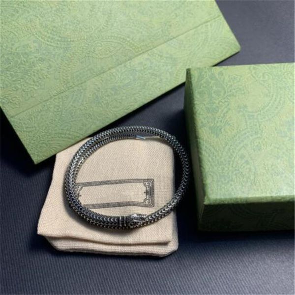 

designer snake bracelet silver scales luxury jewelry mens women retro open bangle not allergic never fade312t, Golden;silver