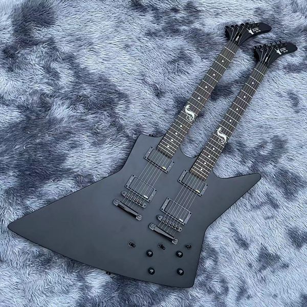 

custom double neck electric guitar special style in black 6/12 strings