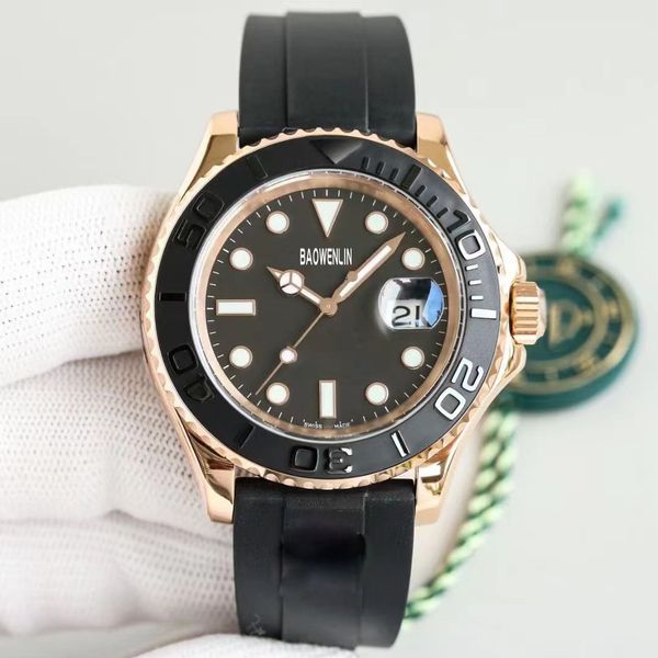 

style classic men designer watch rol yachtmaster 40mm model automatic mechanical watches date self-winding stainless swim movement luxury 11, Slivery;brown