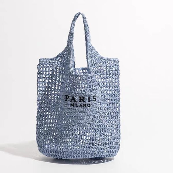 

designer tote beach travel bags raffia straw wicker women luxury fashion paris woven shopping bag hollow out