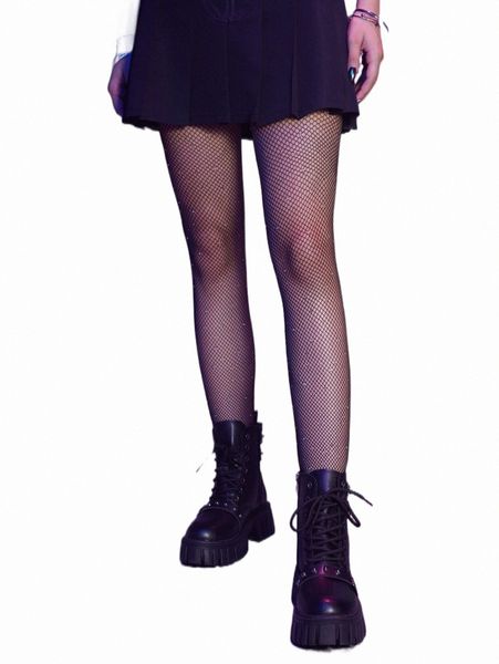 

others apparel romwe cyber luvr rhinestone decor fishnet tights 19rh#, Black;white