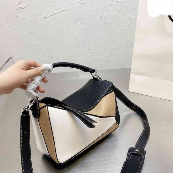 

wholesale genuine leather stitching geometric diamond bag women's single shoulder cross body high-end large handbags bucket woman