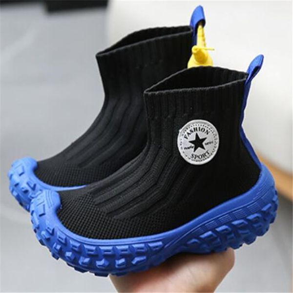 

kids speed trainer sock shoes child boys girls socks sneakers childrenr fashion sport shoes designer boots, Black