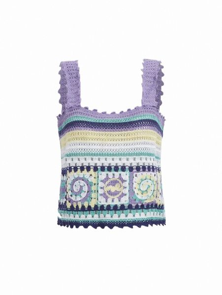 

women's sweaters mod spiral pattern color block cami knit v5wm#, White;black