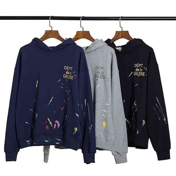 

trendy couples gallerydepts hoodies european splash graffiti american high street autumn loose casual men's women's cottonwl49, Black