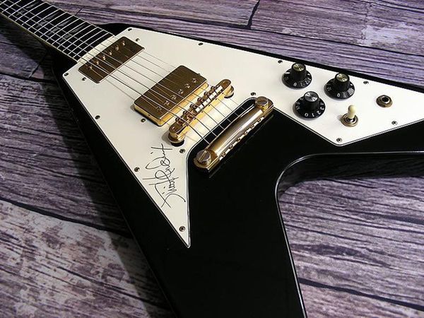 

custom jimi hendrix flying v electric guitar gold hardware