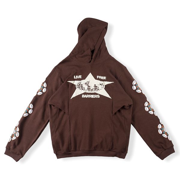 

23ss sweatshirts brown hoodie men women puff print pullover hoode pullovers oversized, Black