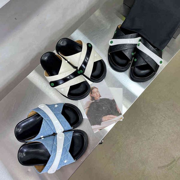 

slippers beach shoes women wear them outside in summer. lazy people thick soled cross belts. they leather sandals and flip flops, Black