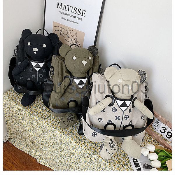 

designer cartoon bear mouse basketball school bag mens womans tote shoulder handbag messenger new fashion new large capacity canvas mommy ba