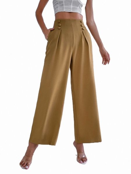 

women's suits & blazers high waist slant pockets wide leg pants 58yc#, White;black