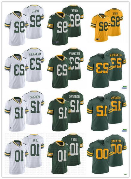 

football jerseys custom green bay''packers''28 aj dillon 7 quay walker 12 aaron rodgers 23 jaire alexander 33 aaron jone, Black;red