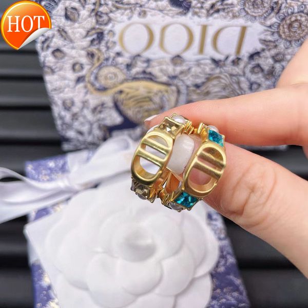 

d1 family new letter pig nose cd ring female brass classic factory direct sale rings stainless for women, Silver