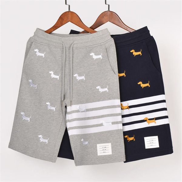 

pant shorts men women summer cotton casual sports trousers puppy embroidery mens jogger track pants2160, Black