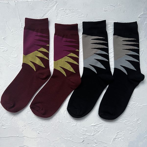 

real pics 1 embroidery socks men women 100% cotton socks fashion four seasons, Black