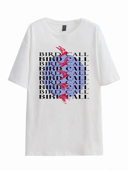 

women's t-shirt x sleepyhouse letter graphic drop shoulder tee h2ha#, White