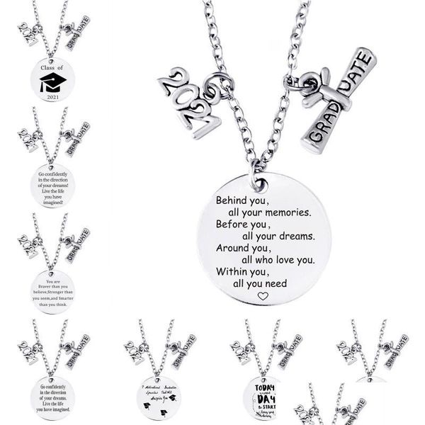 

pendant necklaces 2021 graduation gift friends inspirational necklace pendant creative jewelry stainless steel necklaces carshop2006 dh35p, Silver