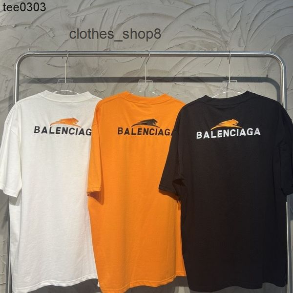 

men's sweaters hoodies designer t shirts balencaigas's paris 22 new tiger embroidery short sleeve t-shirt casual short sleeve and, White;black