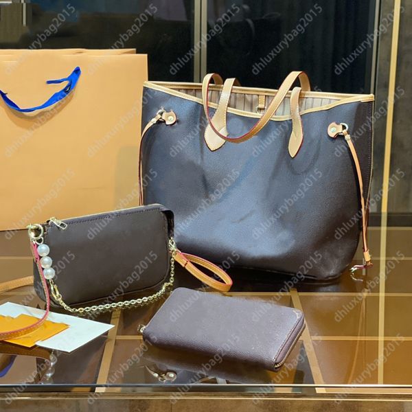 

large capacity tote bag designers handbags embossed crossbody flower 3 pcs set leather school travel 4 colours vintage women wallets shoppin