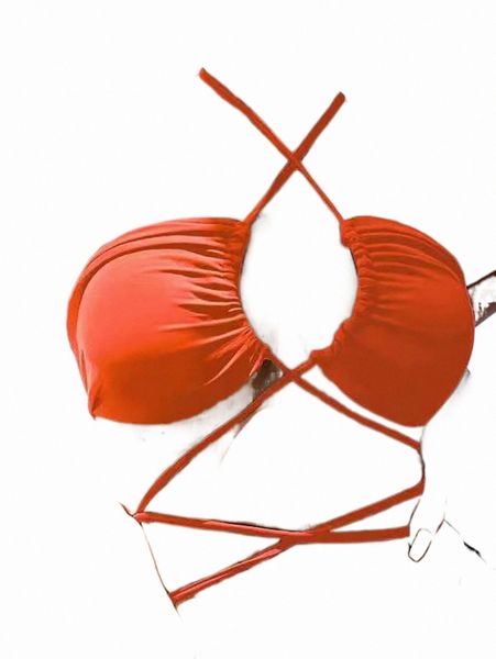 

women's swimwear criss cross halter bikini d7zg#, White;black