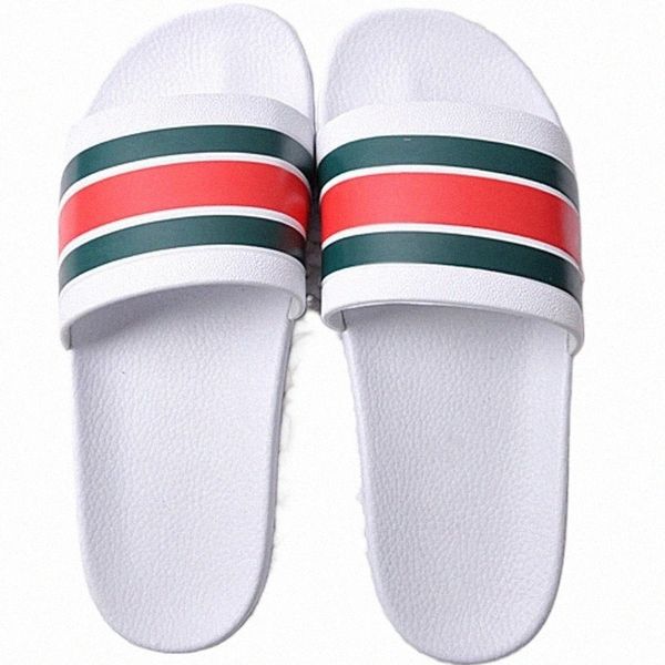 

slippers stripe slipper gear bottoms mens women slide striped sandals causal designer flip flops u9m8#, Black
