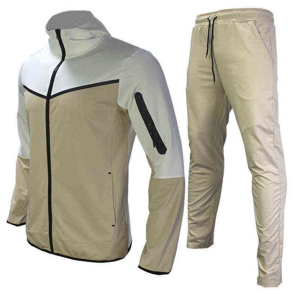 

2022 men's tracksuits casual trend fashion sports jacket trousers s to 3xl plus size slim-fit hood sweater men's suit, Gray