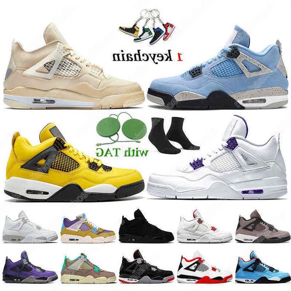 

size 7-13 4s basketball shoes jorden 4 jumpman womens mens jodan university blue white oreo desert moss court purple trainers sneakers158i