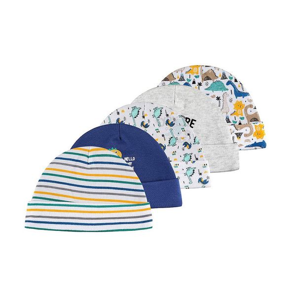 

caps hats 5pcs/lot baby hats 100% cotton printed baby hats caps for 0-6 months born baby accessories drop ropa de bebe roupas 220907, Yellow