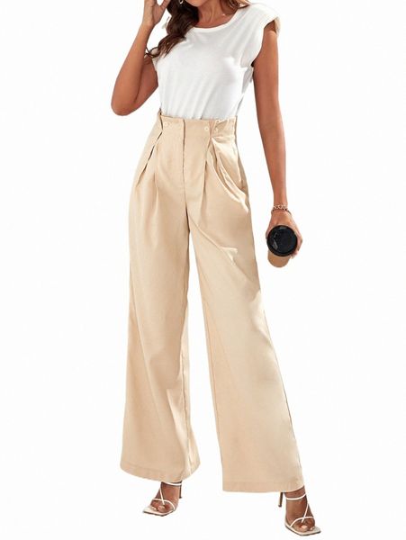 

women's suits & blazers slant pocket fold pleated tailored pants w3ad#, White;black