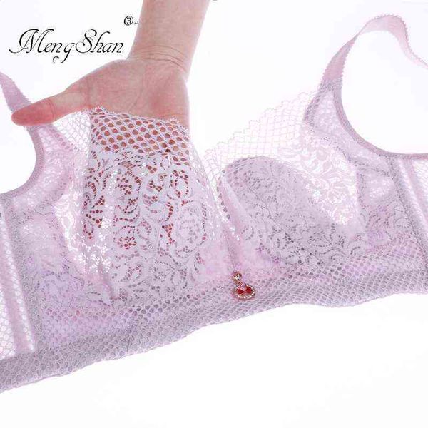 

underwear women new large size super thin cup bra comfortable breathable cde cup large bra big c t220824, Red;black