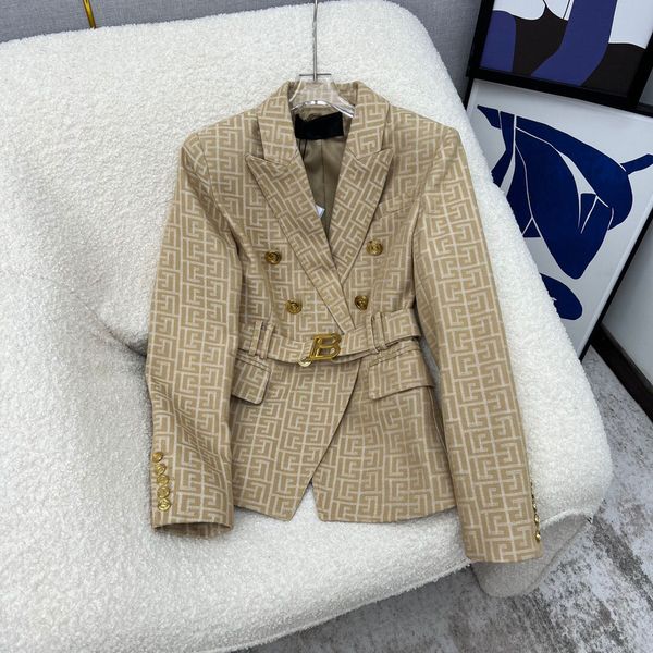 

designer autumn winter vintage gold button jacket with belt double breasted overcoat outwear women, Black;brown