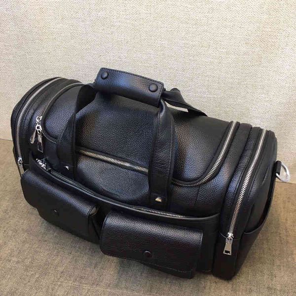 

evening bags v family men's short distance travel leather bag with leather and lychee pattern on the layer men's portable shoulder