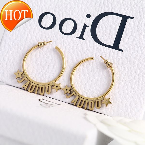 

d family di family's new earrings letter star earrings high-grade sense light luxury large horizontal style fashionable factory direct, Golden