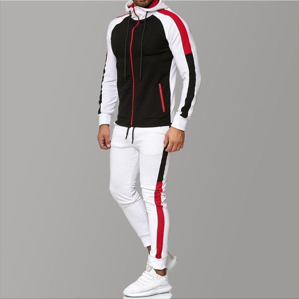 

5xl big size mens tracksuits men's clothing hoodies red stripe sport tracksuit men set casual tracksuit men sweat new308w, Gray