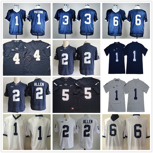 

ncaa college penn state nittany lions football jerseys 1 joe paterno 2 marcus allen 6 andre robinson 4 journey brown 5 daesean hamilton jers, Black
