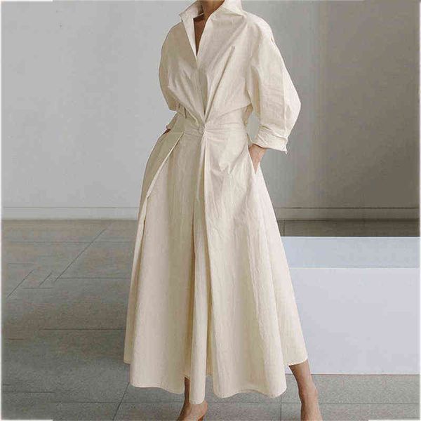 

casual dresses 5xl elegant women spring autumn sundress fashion lapel neck long sleeve solid long shirt dress ol vestidos robe femme t220831, Black;gray