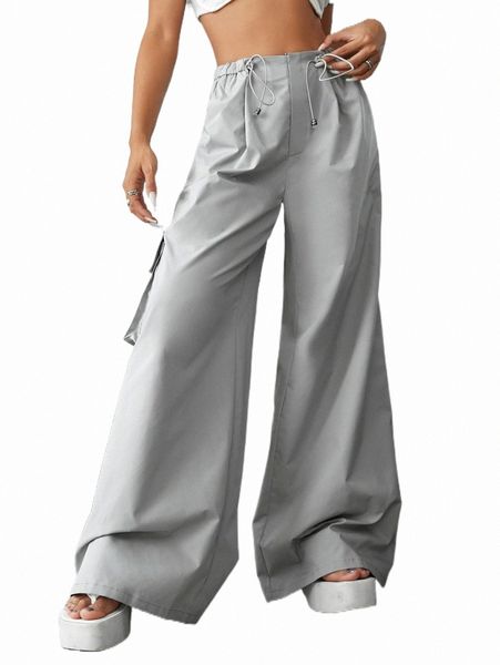 

women's pants & capris drawstring waist wide leg pants d4vl#, Black;white
