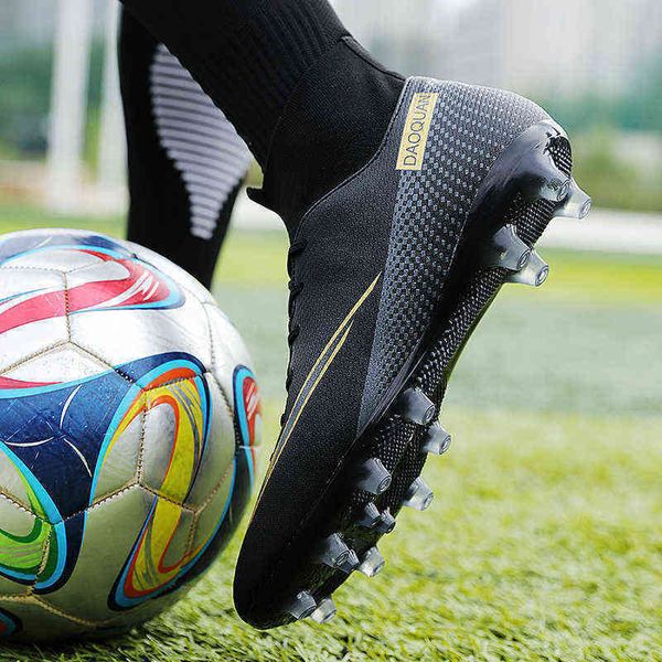

boots boots soccer shoes men football big shoe ultralight laarzen boys sneakers antislip ag/tf single 1113, Black