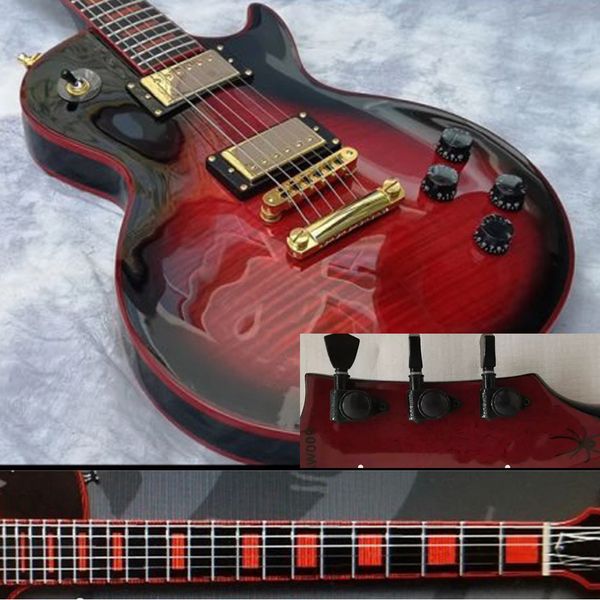 

jacey guitar store customized red flame ebony electric gui