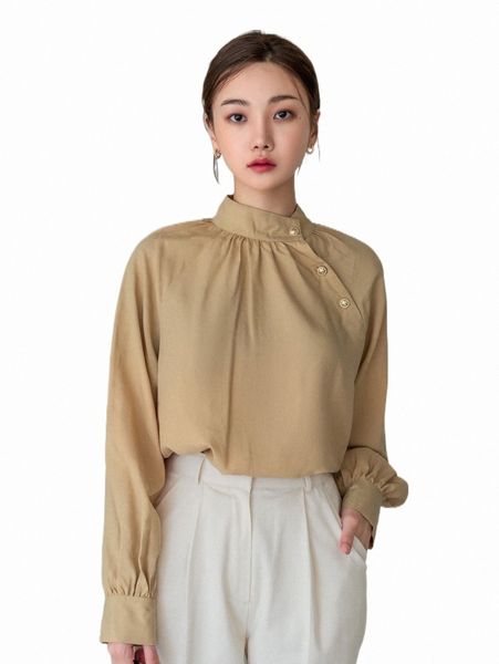 

women's blouses & shirts dazy mock neck bishop sleeve blouse x7wi#, White