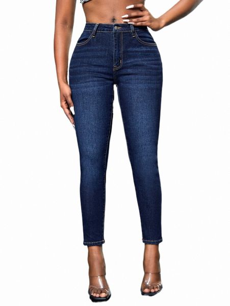 

women's jeans sxy moustache effect washed skinny jeans f0l9#, Blue