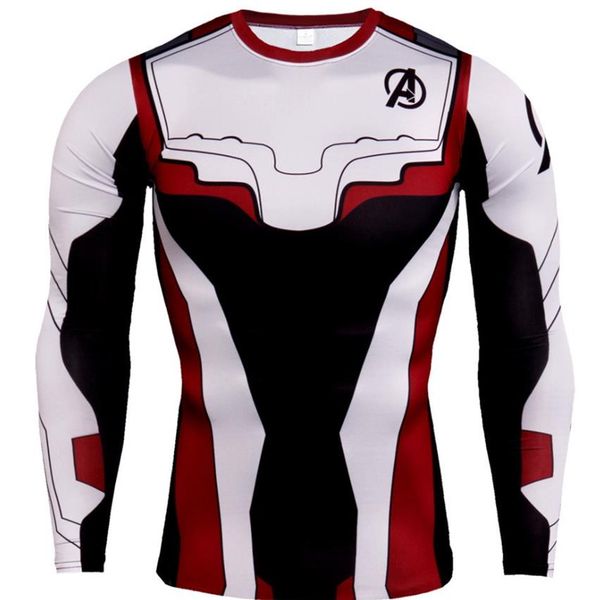 

new fashion men's t-shirt long sleeve 3d printed compression shirts running gym 268t, White;black