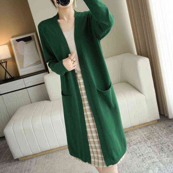 

women's sweaters women's cashmere cardigans 2021 new style for autumn and winter casual long knitted cardigan women sweater coat v, White;black