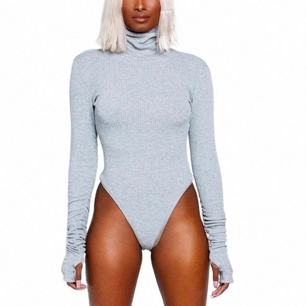 

women's jumpsuits & rompers women's jumpsuits & rompers high neck jumpsuit gray cotton long sleeve women turtle basic bandage body, Black;white