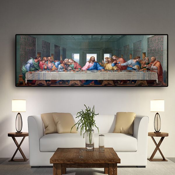 

the last supper by leonardo da vinci famous canvas painting cuadros poster and prints wall pictures for living room kitchen room