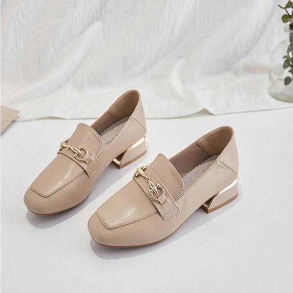

horsebit women summer loafers heels shoes wild square toe woman shoe flat casual heel women's lazy #952l thick low 35 2022 1top, Black