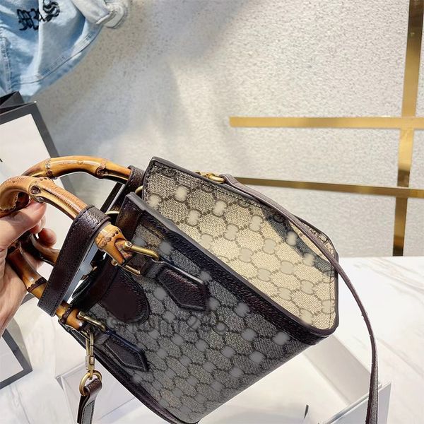 

designer women's leather jumbo s printed diana mini tote bags hardware bamboo handles female shoulder crossbody beach shopping bag hand