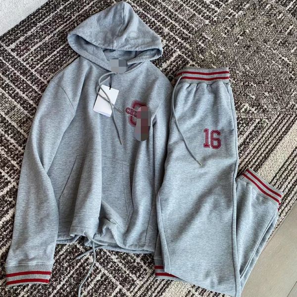 

women's tracksuits designer ce22 spring summer new suit french casual woven cashmere cotton blend material drawcord at the hem to adjus, Gray